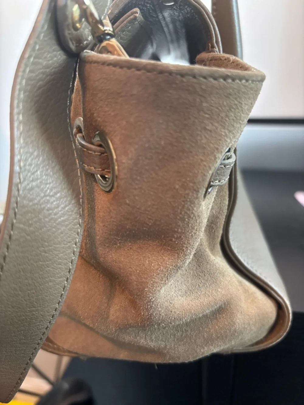 Authentic Jimmy Choo Rosalie Satchel – Camel Grainy Calfskin